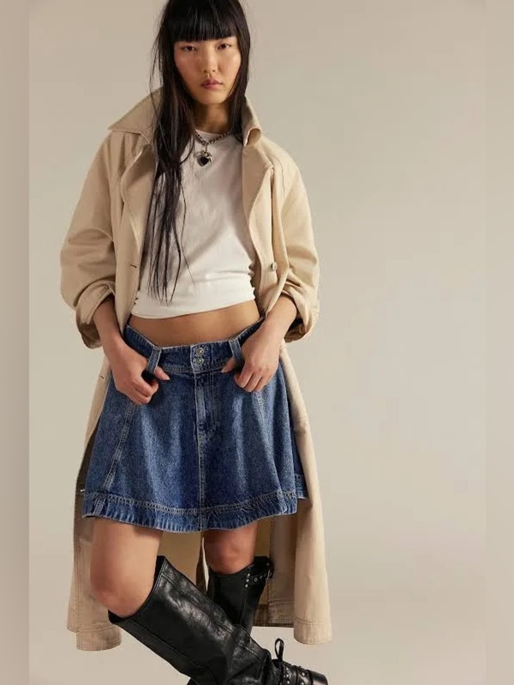 NWT We The Free Wonderland Denim Skirt